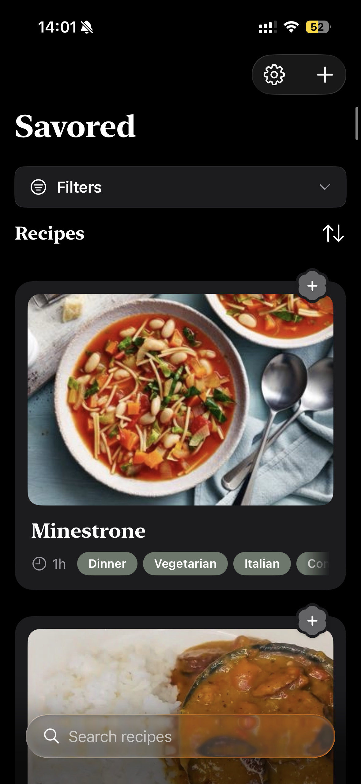 Savored app — recipe detail
